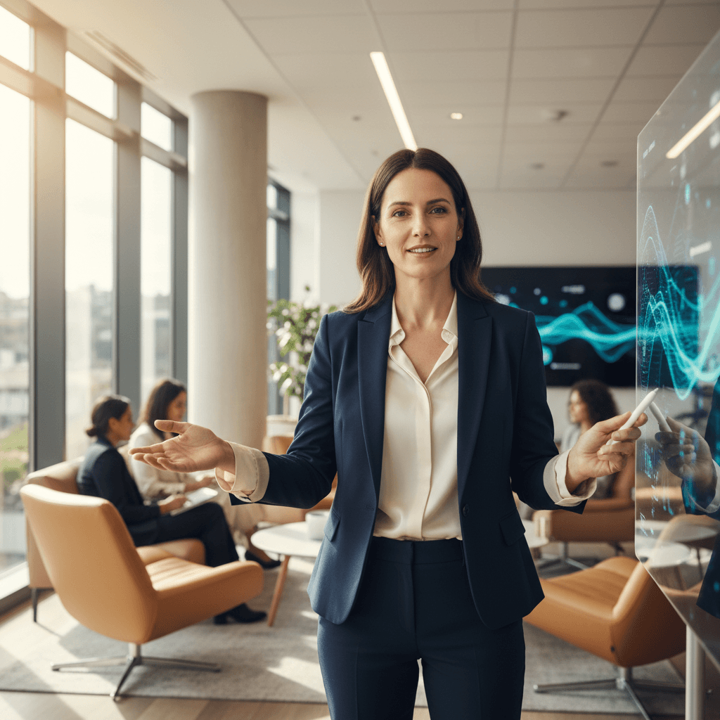 Leader demonstrating confidence and capability