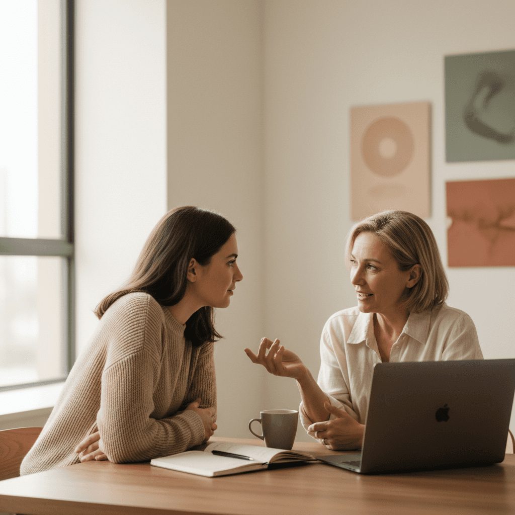 One-on-one mentoring session with focused conversation